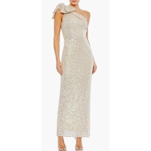 MAC DUGGAL Bow Sequin One-Shoulder Column Gown ❤️NWT❤️IN STORES❤️
